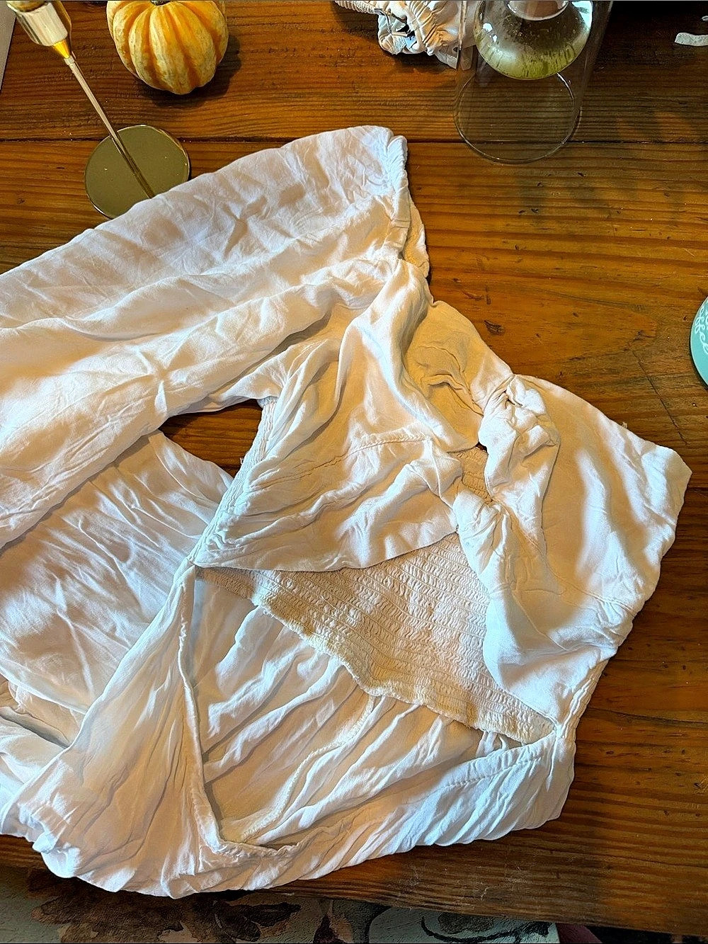 Jen’s pirate booty white jumpsuit